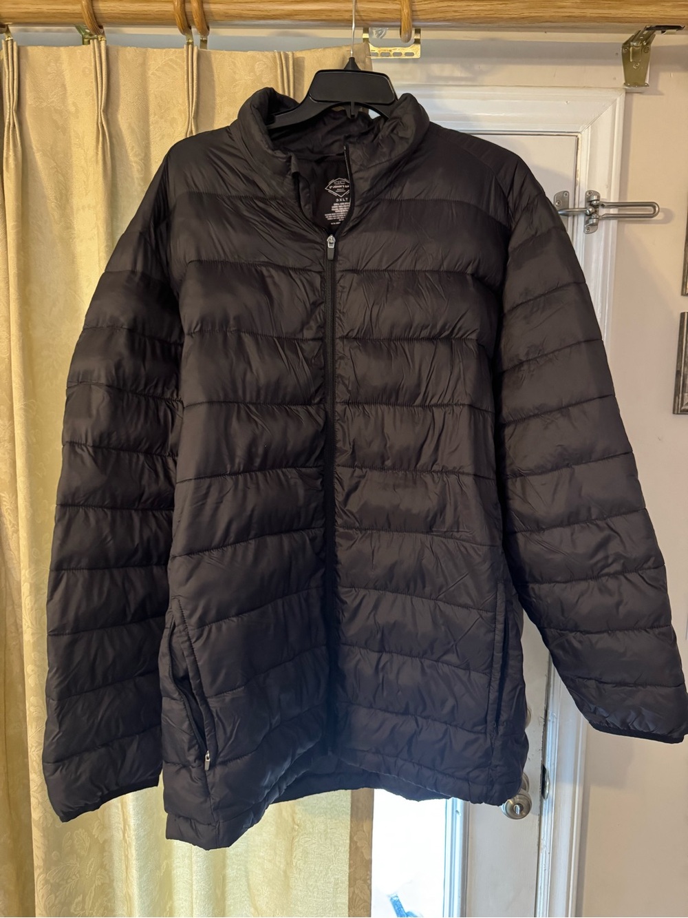 Big and Tall Black Quilted Puffer Jacket